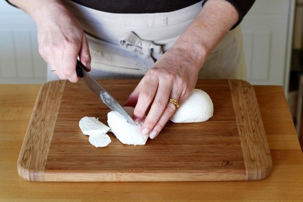 Cut the mozzarella