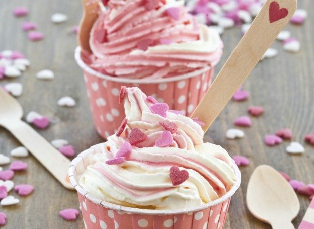 Pink heart frozen yogurts