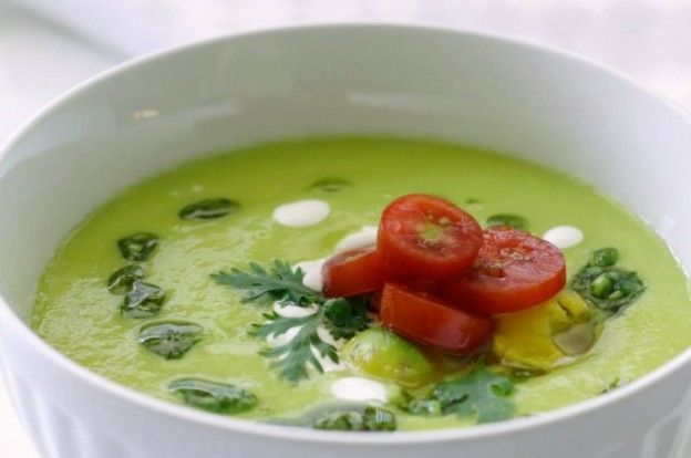 Cold cucumber and avocado soup