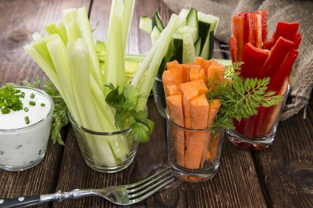 Raw vegetables (carrots, celery, cucumber, bell pepper)