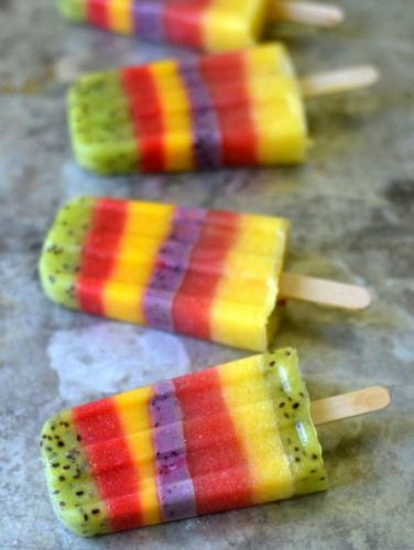 Rainbow popsicles