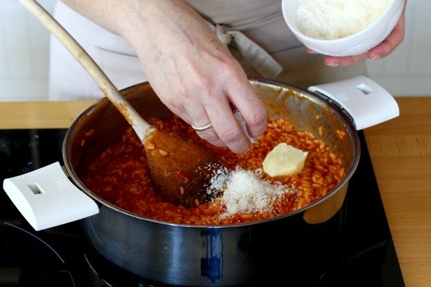 Add the butter and parmesan