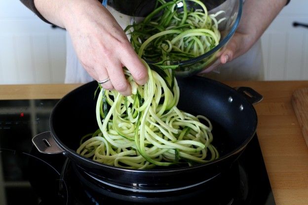 Cook the zucchini pasta