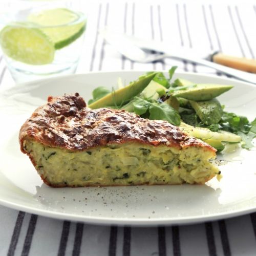 Zucchini and mint quiche