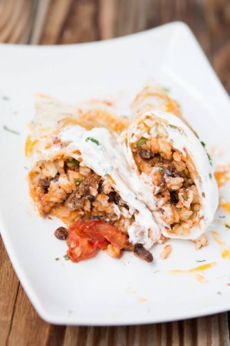 Freezer Meal Beef and Black Bean Burrito