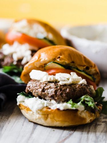 Greek-Style Lamb Burgers with Tzatziki Sauce