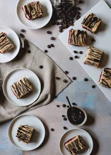 Peanut Butter and Jelly Frozen Yogurt Bars