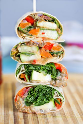 Mashed Lentil Wrap Loaded with Veggies