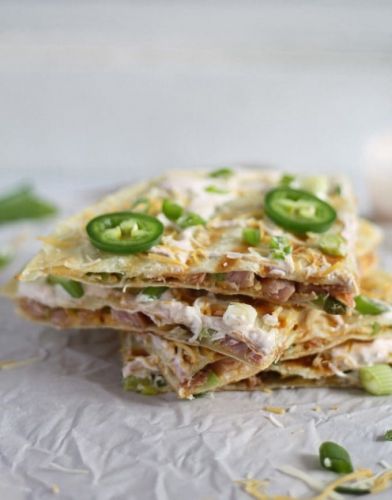 Ham Jalapeno Green Onion Quesadilla