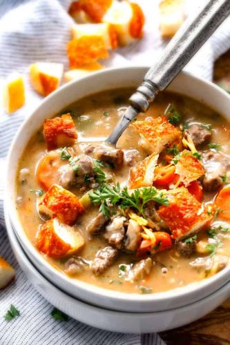 Philly Cheesesteak Soup