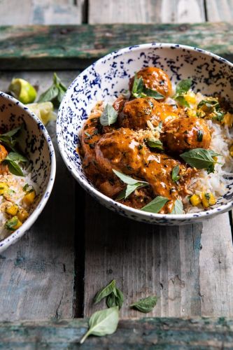 30-Minute Coconut Curry Chicken Meatballs