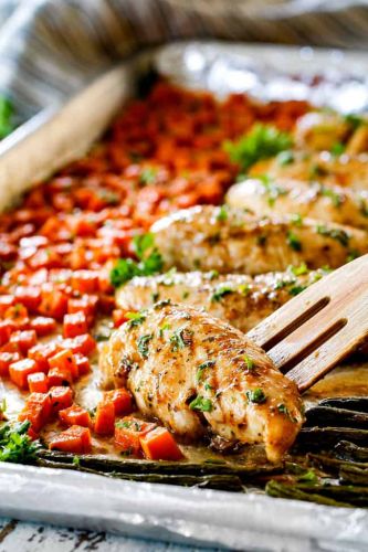 Sheet Pan Maple Apricot Chicken