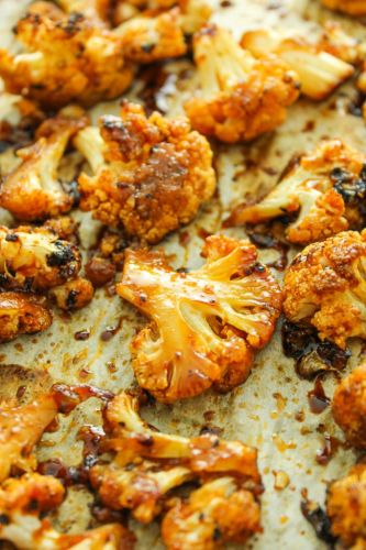 Sweet and Spicy Baked Cauliflower