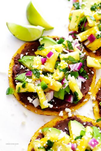 10-Minute Pineapple Black Bean Tostadas