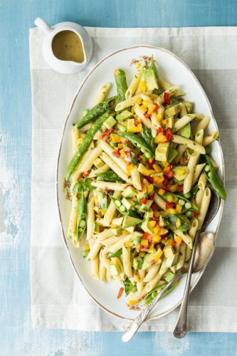 Avocado Pasta Salad with Creamy Dijon Mustard Dressing