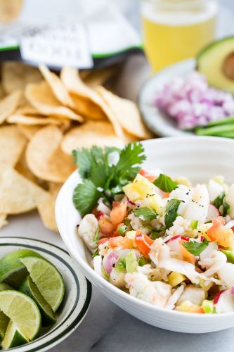 Shrimp Ceviche with Pineapple and Avocado