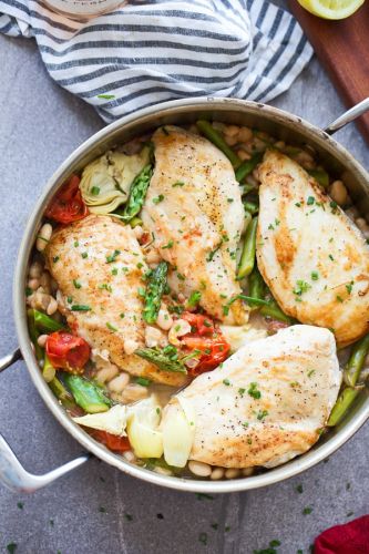 One-Pan Chicken with Spring Vegetables