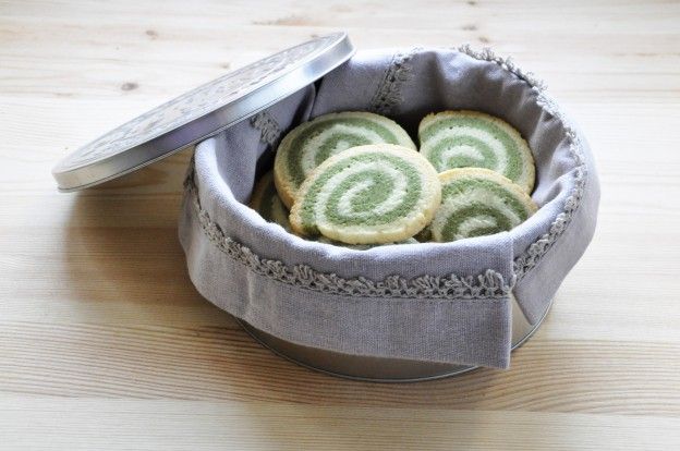 Matcha tea pinwheel cookies