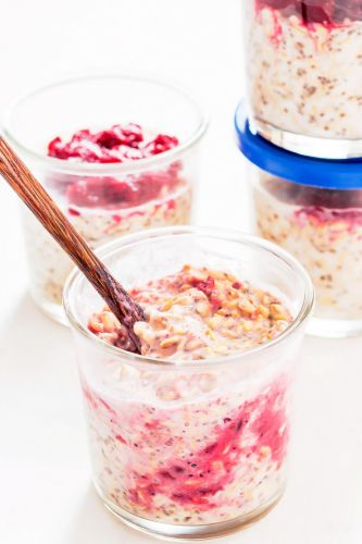 Leftover Cranberry Sauce Overnight Oats