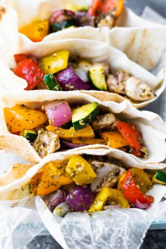 Easy Pesto Chicken Pita