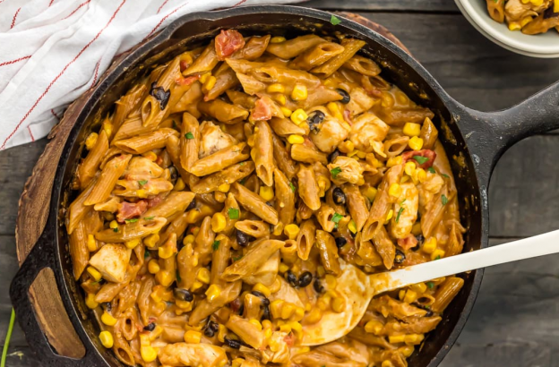 One Pan Southwest Chicken Alfredo Skillet