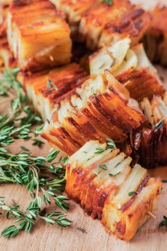 Potato Pave with Bacon and Parmesan