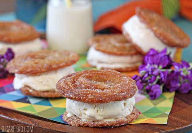 Churro Ice Cream Sandwiches