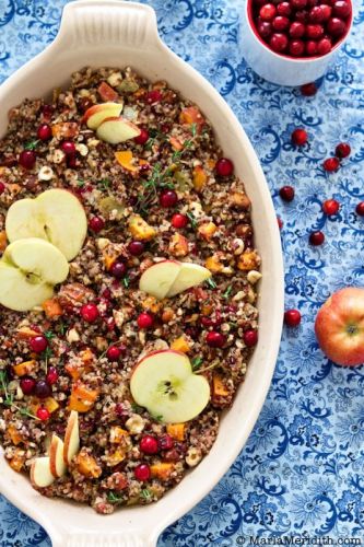 Quinoa stuffing with apple, sweet potato & hazelnuts