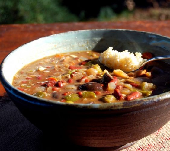 Fat-free, gluten-free vegan gumbo