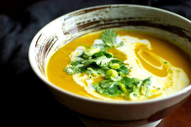 Turmeric Pumpkin Soup With Coconut And Lime