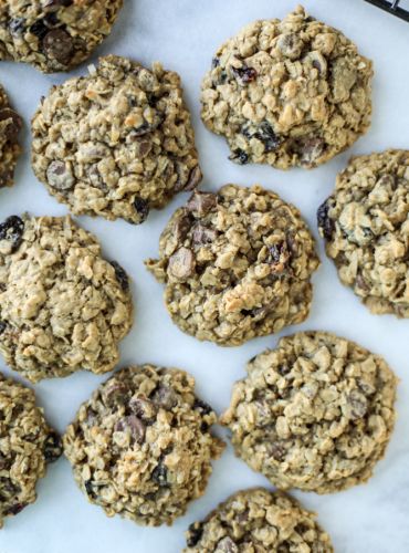 Bourbon-Soaked Cherry Oatmeal Chocolate Chip Cookies