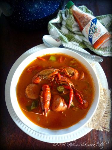 Red Creole crawfish gumbo