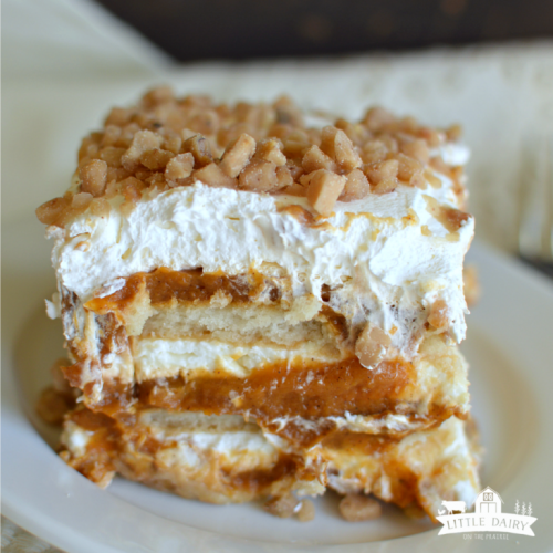 No bake pumpkin toffee icebox cake