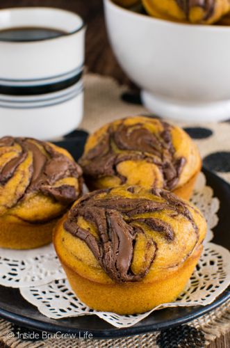 Pumpkin Nutella muffins