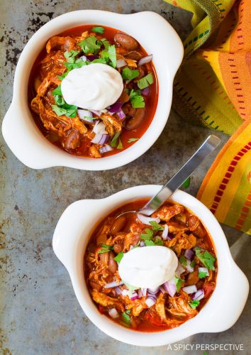 Roasted red pepper chicken chili