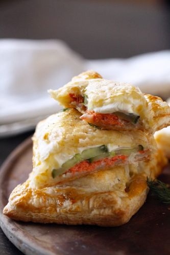 Smoked Salmon, Cream Cheese and Cucumber Hand Pies with Fresh Dill