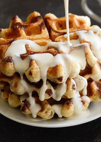 Cinnamon Roll Waffles