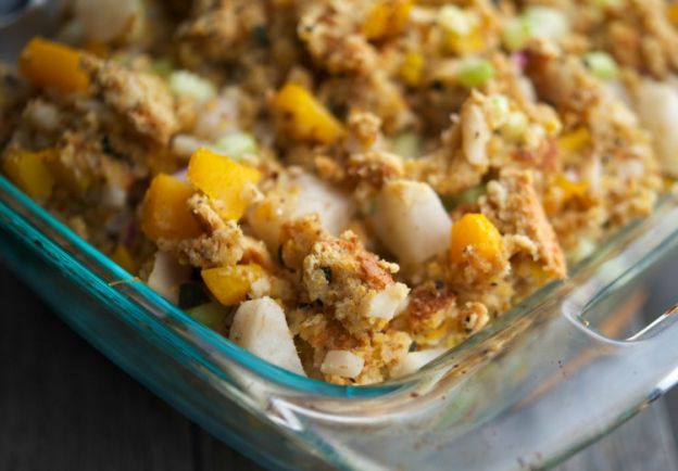 Butternut squash and Asian pear cornbread stuffing