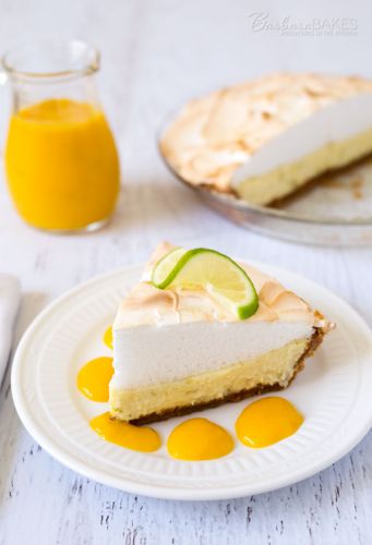 Key Lime Pie with Mango Sauce