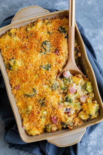 Ham Casserole with Broccoli and Rice