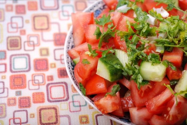 Tomato and cucumber salad