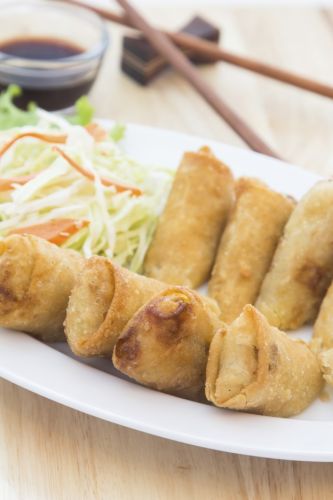 Homemade chicken egg rolls