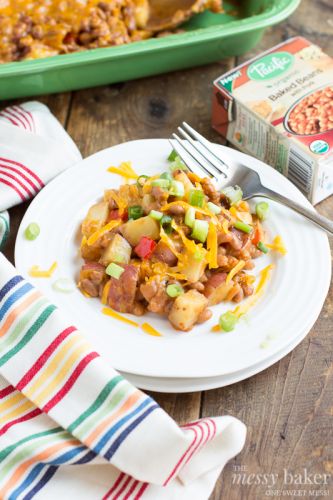 LOADED BAKED POTATO & BAKED BEAN CASSEROLE