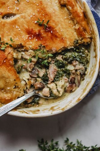 Sausage Kale and Mushroom Pot Pie