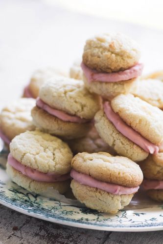 Roasted Rhubarb Lady's Kiss Cookies