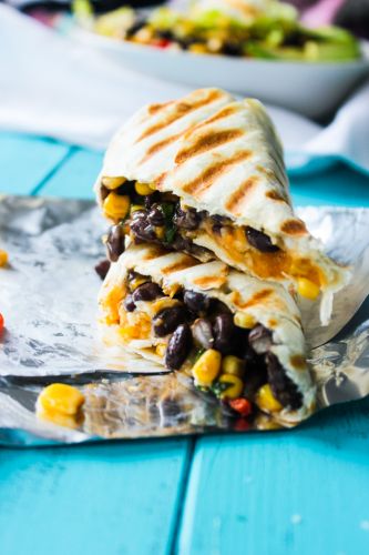 Crispy Black Bean and Rice Burritos