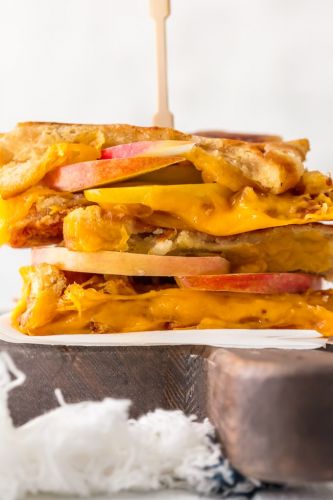 Apple Cheddar Waffle Sandwich