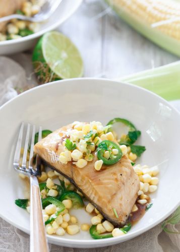 Honey Lime Sable FIsh with Jalapeno Corn Salsa