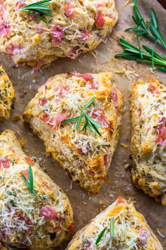 Rosemary Parmesan and Ham Scones