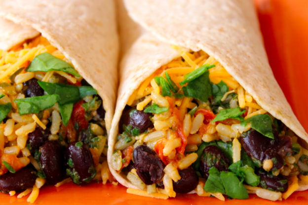 Spinach & bean burrito wrap